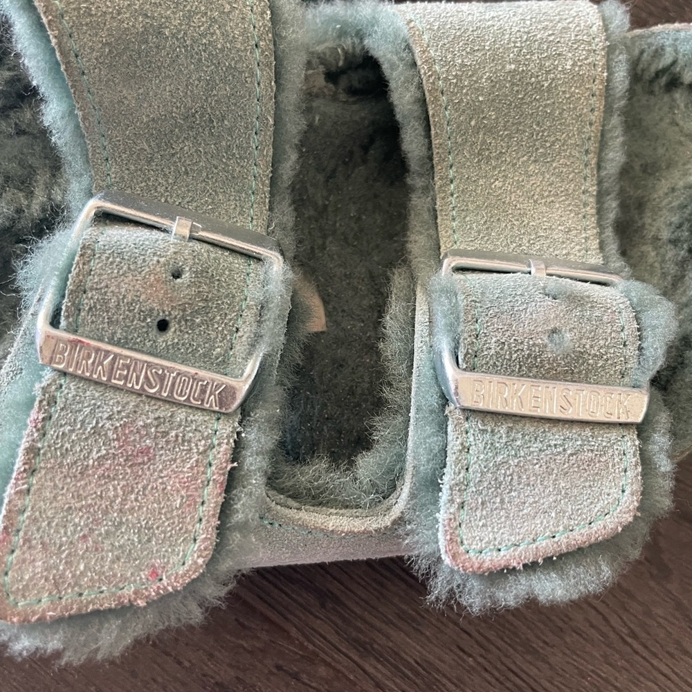 Birkenstock Soft Green Slippers - Picture 2 of 4